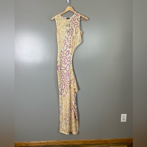 Stylish Cut-Out Maxi swim cover up size xl Beach swim bright vacation resortwear - Picture 2 of 6